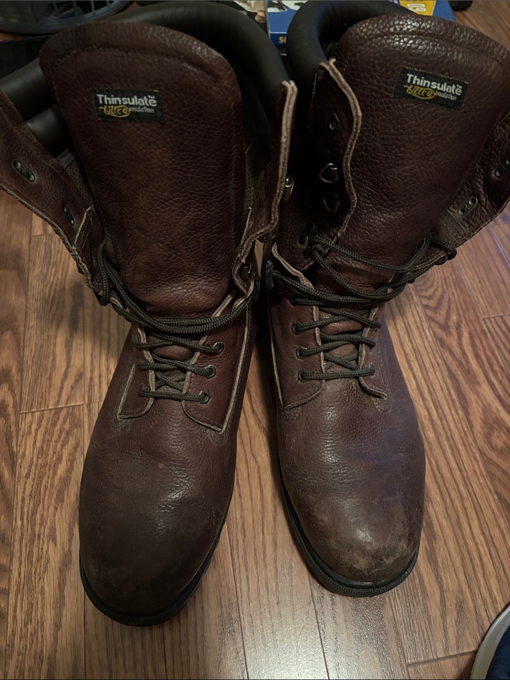 3M Thinsulate Men's Brown Leather Work Boots size 13 wide